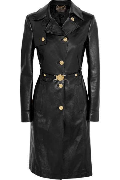 versace leather trench coat